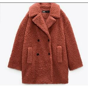 NWT Zara Faux Teddy Shearling Jacket Size L